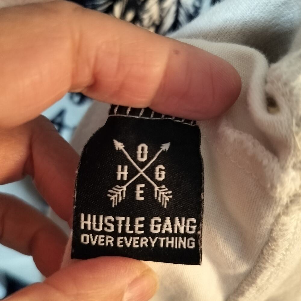 M853) Hustle Gang Arena Beans 32 Colorblock Pullover Graphic Hoodie Tall 3X - Picture 8 of 9
